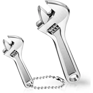 Adjustable Spanner Mini Nut Wrench  Shifting Spanner Wrench Small Adjustable Wrench with Chain Hand Knurl Tool for Repair Maintenance Automotive  (2, 2.5 Inch, 4 Inch)