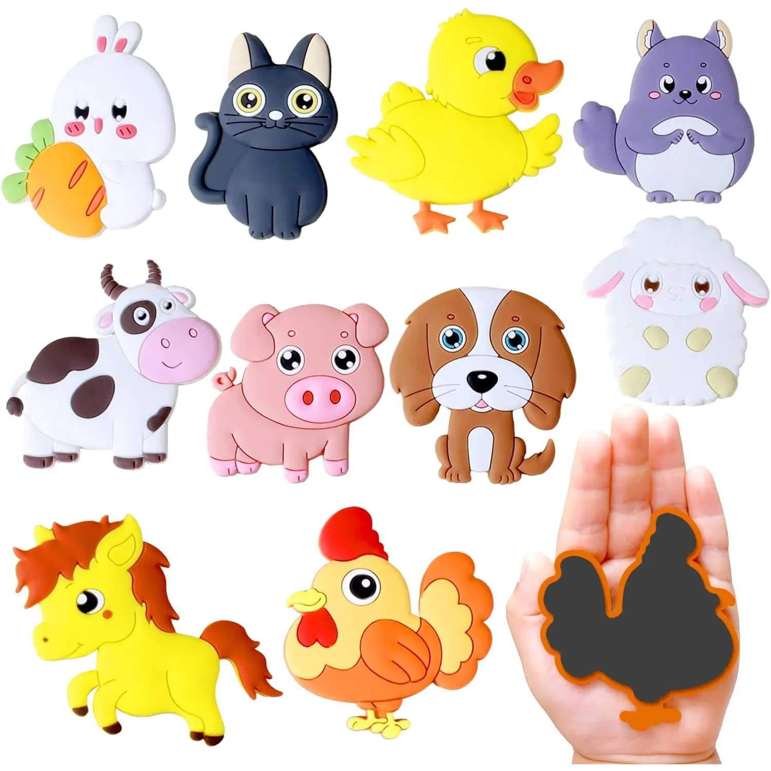Farm Animal Refrigerator Magnets for Kids – Cute, Educational Fridge Magnets for Toddlers (Ages 1-3) | Full-Back Magnetic Toy Gift