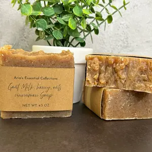 Goat milk, honey, oats, cinnamon soap