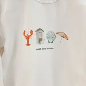 ‘East Coast Summer’ Graphic Crewneck Sweatshirt Tshirt Unisex White