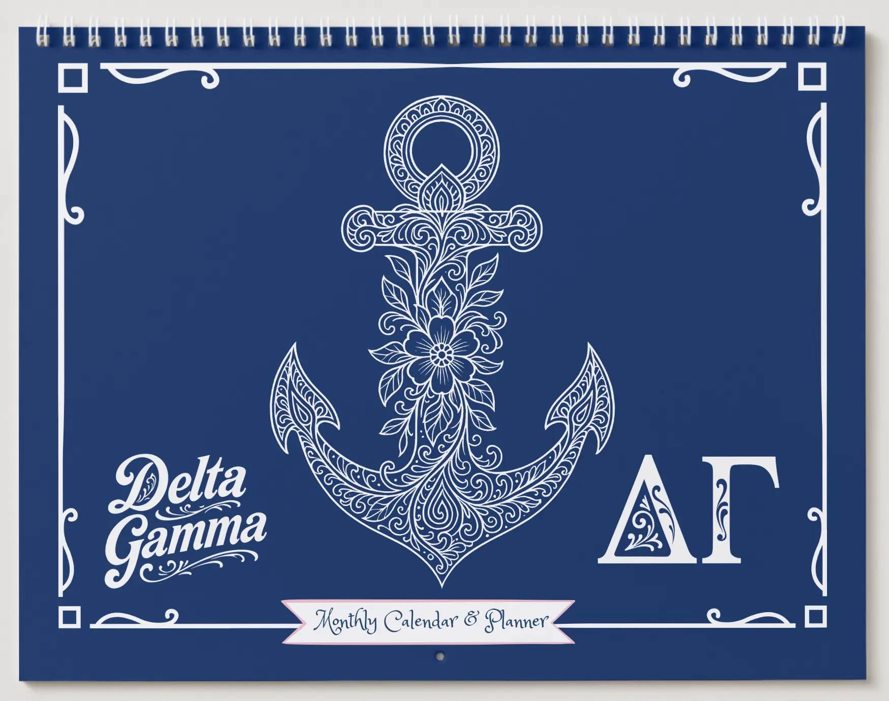 Delta Gamma Monthly Planner - Anchor Edition:  Colorable & Customizable