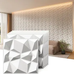 Aadesh PVC Plastic 3D Wall Panels, Waterproof and Fire-Resistant, 11.8x11.8 Inches, Ideal for Living Rooms, Bedrooms, Hotels, Offices