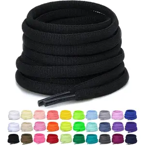 2 Pairs Oval Athletic Shoelaces 33 Colors 1/4" Half Round Shoe Laces for Sneakers
