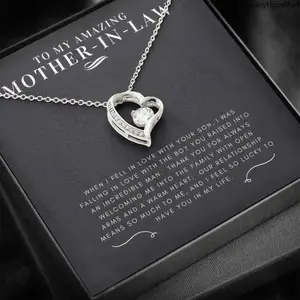 Heart Shaped Necklace - Unisex Basic Fashion Accessory with Heartfelt Message Card, Elegant Gift Box, Ideal for Women's Mother's Day or Anniversary Jewelry
