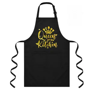 Kitchen cooking Apron  for women Queen of the kitchen adjustable with 2 pockets,water resistent gifts for mom, wife, girlfriend  mother's day, birtday  christmas