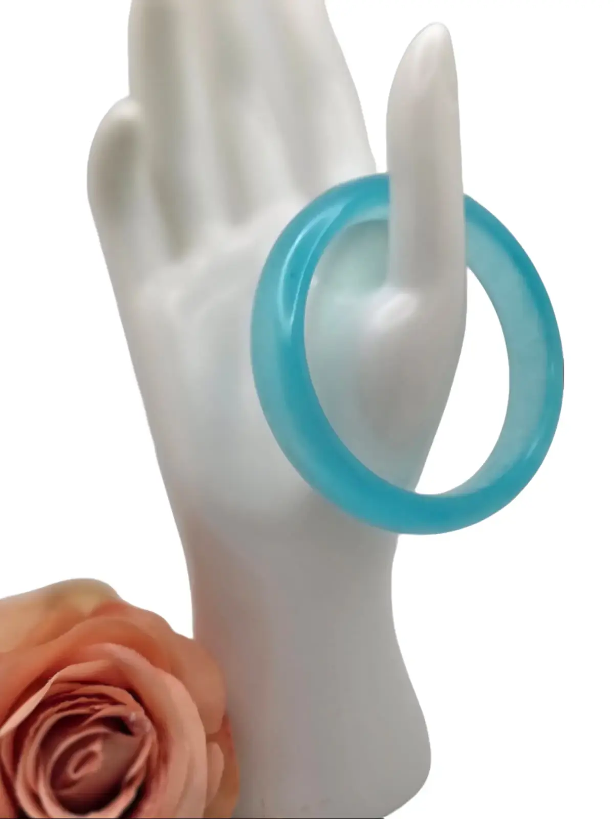 Natural Ice Sea Blue Natural Crystal Bangle