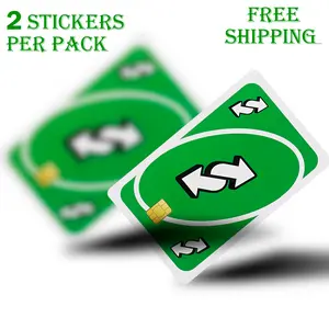 Uno Credit Card Sticker 2PCS Credit Card Skin & Debit Card, Trolley & Gym Stickers for Small Chip
