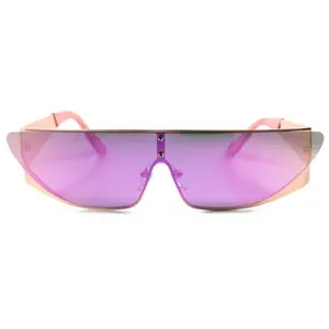 SPACE ROBOT PARTY RAVE COSTUME CYCLOPS FUTURISTIC SHIELD SUN GLASSES Pink Lens Futuristic Style Sunglasses