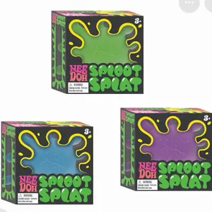 NEEDOH Sploot Splat Ball Cube The Splat That Sploots-Sensory Squeeze/Pull- BLUE PURPLE OR PINK