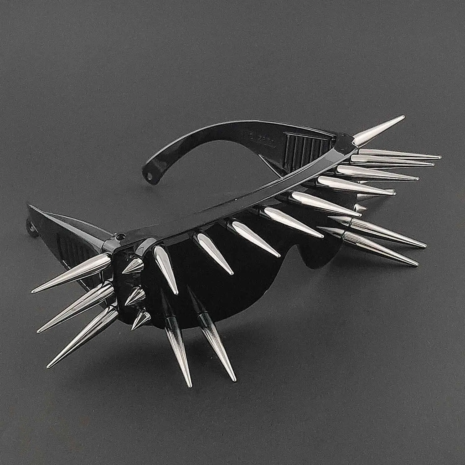 pUnisex Punk Rock Spike Sunglasses Black Metal Rivet Glasses Men