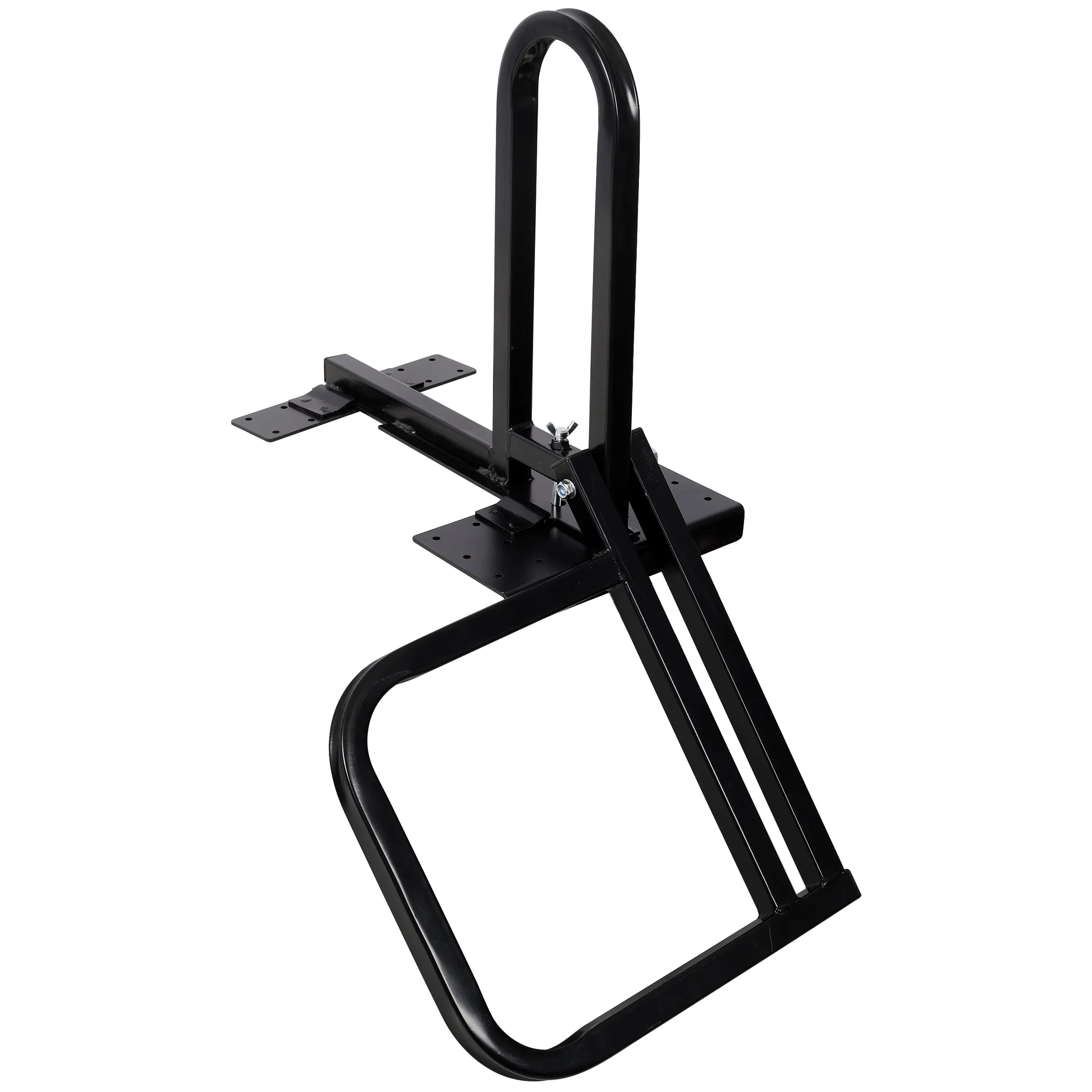 Foldable Coated Metal Pickup Tailgate Step Ladder with Hand Rail, 1/2-Step Universal Drill-In Mount, Drilling Hex Screws, Easy Installation, 300 lbs Load Support, Space-Saving, Fits All Trucks, Enables Secure Truck Entry, Enhances Functionality & Safety,,