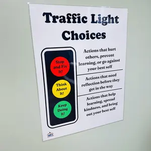 Traffic Light Choices Anchor Chart | Classroom Management Poster | Laminated Classroom Posters | Positive Behavior Support | Classroom Decor