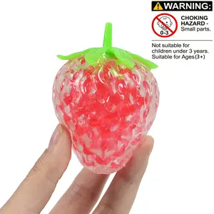 Stress Relief Strawberry Bead Toy, Quick Bounce Squeeze, Office Stress Reliever, Perfect Gift for Holidays and Parties, Stress Relief Fidget, Stress Relief Gadgets