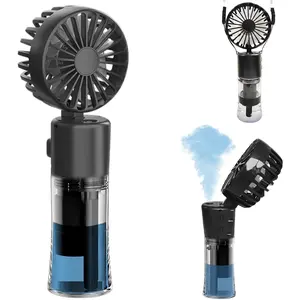 Portable Handheld Misting Fan,Rechargeable  Operated,Water Fan,Mist Fans,Foldable,4 Speeds,Mini Personal Cooling Fans for Outdoor,Travel, Makeup, , Office, Camping(Black)