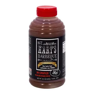 SGT Hart's BBQ Sauce - Intensified Habanero Flavor with Salt, Garlic, and Tomato for Dipping and Cooking