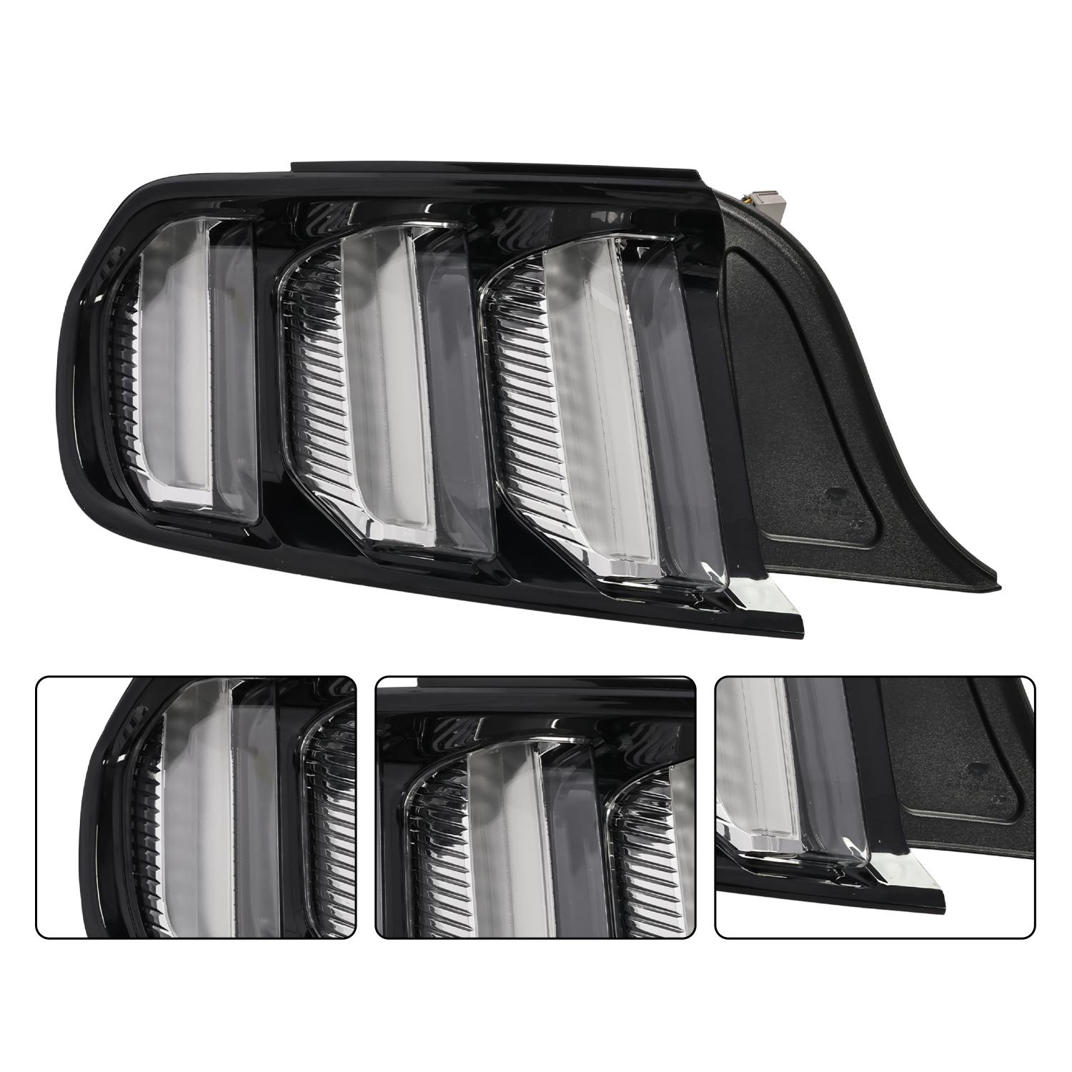 Nakkaa Screw-On LED Tail Lights - Brake & Signal Functions, Sequential Signals - Left & Right Fit for 2015-2023 Ford Mustang