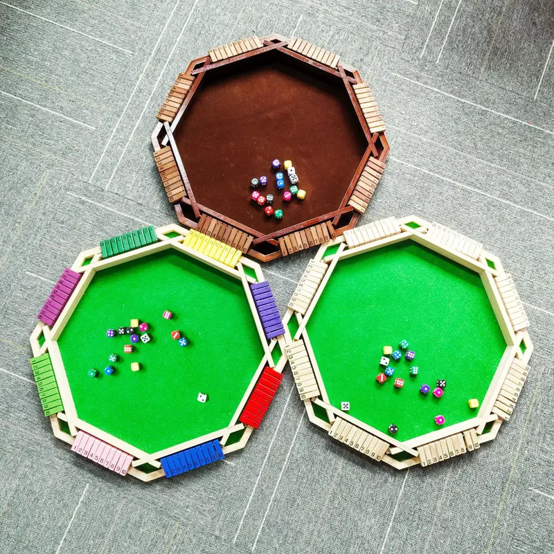 Eight Sides Wooden Shut The Box Game -  Strategy Board Game For Family Game Nights, Party ( & Adults) - Shut The Box Challenge, Ideal for Family Entertainment, Parties, Thanksgiving, Christmas, New Year Gifts