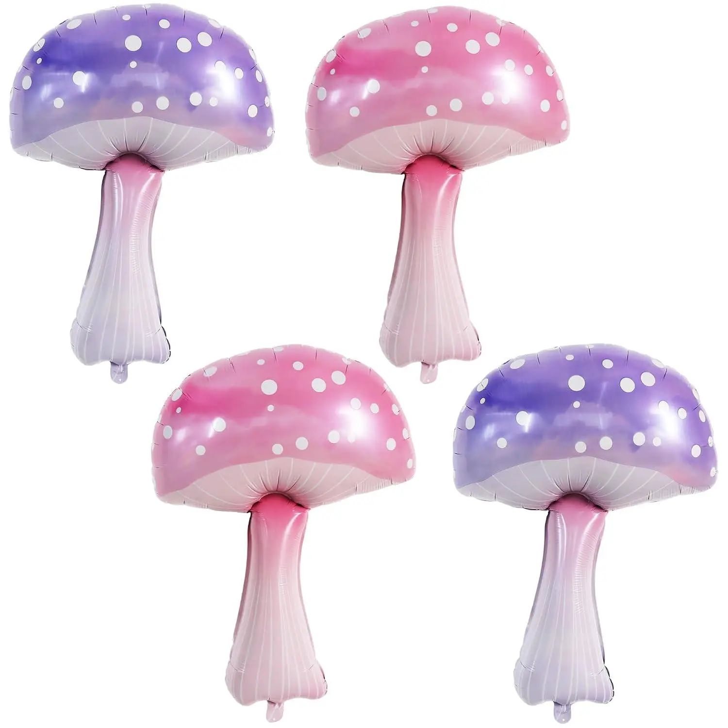 35 Inches Blue Pink Foil Mushroom Balloons, Video Game Mushrooms Party Decoration For Birthday, Theme Parties, Spring Holiday Picnic, Forest Plant Theme Decor（4Pcs）