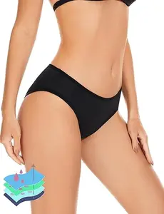 LEOVQN Leakproof Period Swimwear Bikini Bottoms Waterproof Menstrual Swim Briefs for Women Teens Girls