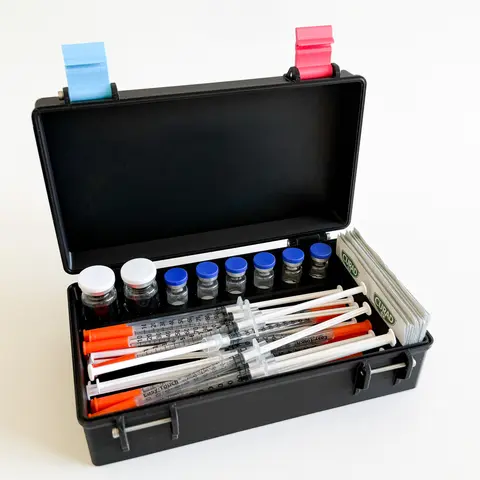 The Original All-in-Wonder Peptide Storage Case for Peptides, Syringes & Prep Pads, Fridge Box with Divided Compartments