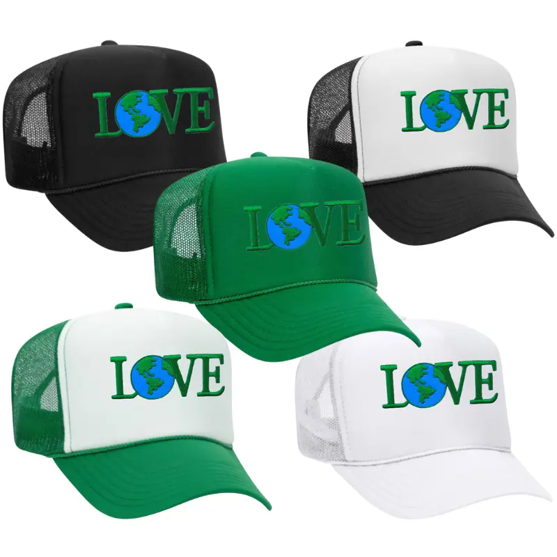 LOVE the EARTH - Embroidered Patch Trucker Hat (multiple colors), patch trucker hat, earth day, earth patch, love the planet