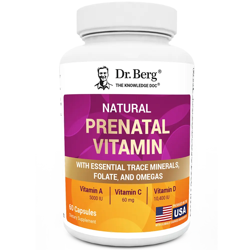 Natural Prenatal Vitamin with Folate and Omegas – 60 Capsules