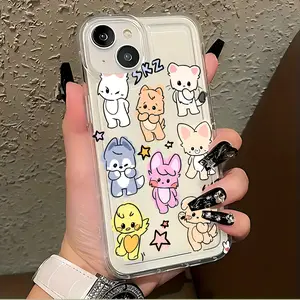 Cute Cartoon Boy Group S-Skzoos-O K-Kpop Phone Case for iPhone 17 16e 16 15 14 13 12 11 Pro Max Mini Air XR XS X 7 8 Plus, Shockproof Soft Tpu Back Cover