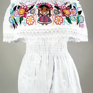 Beautiful Mexican traditional Lele blouse. Blusa campesina , campesina blouse woven with flowers and lace. Different colors available.Muñequita Lele Birthday gift for her coquette mom handmade made in Mexico clothes.