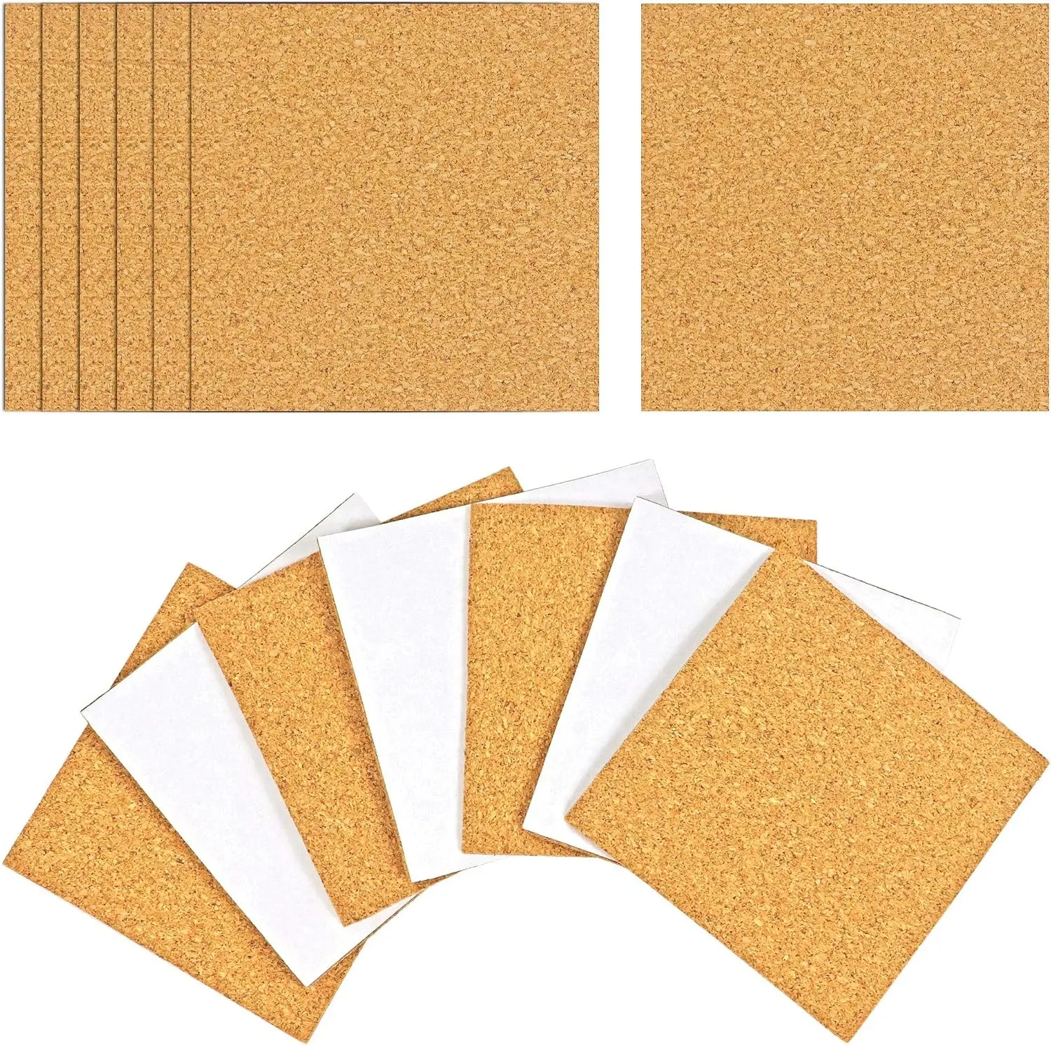 25 Pack Self-Adhesive Cork Squares 4 x 4 Inches Cork Tiles Backing Sheets for Coasters and DIY Crafts