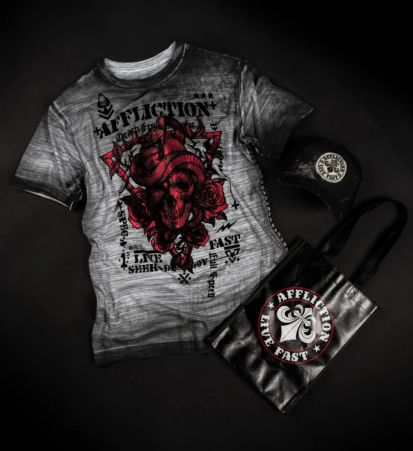 Affliction Men's Mystery Shirt and Hat Affliction Men's Mystery Shirt and Hat