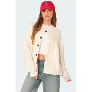 Rory Oversized Cable Knit Cardigan