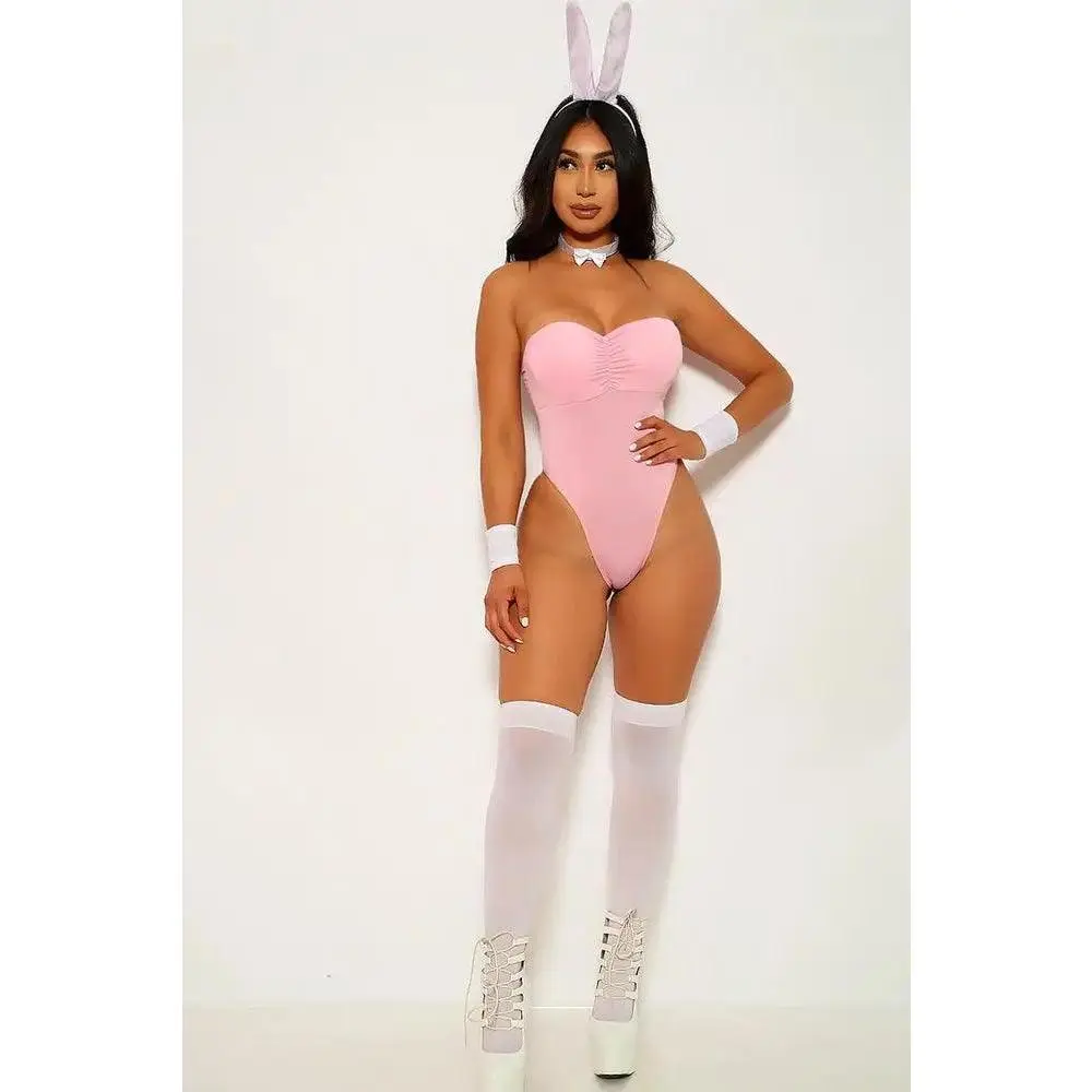 Pink Tuxedo Bunny 4pc Sexy Costume