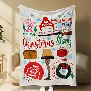 A Christmas Story Blanket Soft Warm Throw With Fun Film Design Perfect For Sofa Movie Nights AC Season Comfort Outdoor Camping Trips Relive Classic Movie Memories With This Cozy All Purpose Blanket For Fans And Family