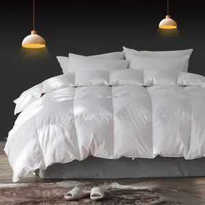 Kasentex Super Fluffy Duvet Insert - 100% Cotton, 450 Fill Power Feather and Down Baffle Box Comforter, Gray Piped Edge, Machine Washable, Hypoallergenic, All-Season Use