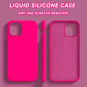 Silicone Phone Case for iPhone 15 14 13 12 11 Pro Max Plus, Shockproof Liquid Silicone Ultra-Thin Protective Cover, Durable Mobile Accessory, Protector, Casing