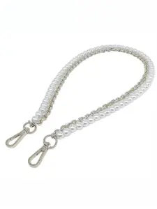 Double Layer Pearl Bag Chain Charms, Gold & Silver Curb Chain Bag Decoration Keychain, Elegant Luxury Bag Pendant for Backpack Purse, Available in Gold/Silver, Ideal for Classic & Elegant Style Lovers