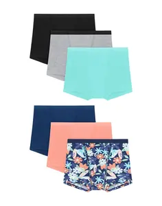 Hanes Girls' Period Underwear Boxer Briefs, 6-Pack, Comfort Moderate Protection