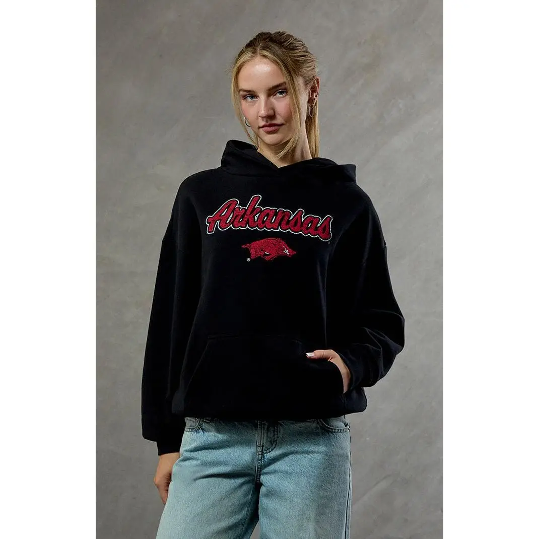 WILD COLLECTIVE Women's Arkansas Razorbacks Embroidered Hoodie