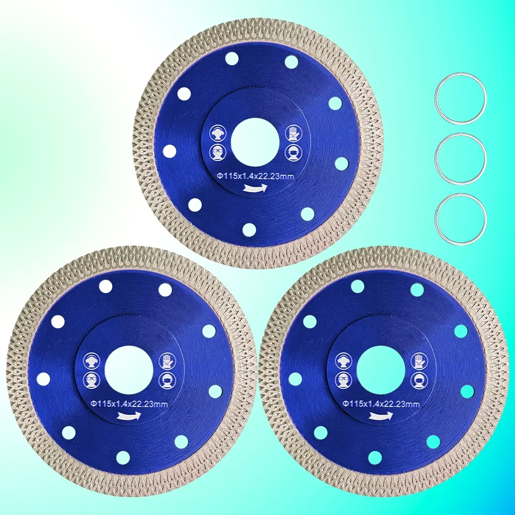 3 Pack Tile Saw Blades 4.53 Inch Blade Replacement, Interchangeable Blades Suitable for Tiles Ceramic Materials, Durable Cutting Tools for Home Improvement Projects