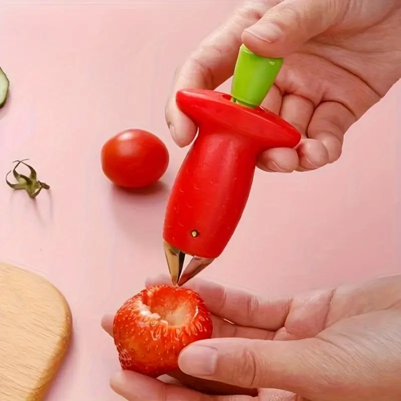 Home Kitchen 2-Piece Manual Core Kitchen Utensils - Stainless Steel Fruit & Vegetable Corer, Sturdy ABS Handle, No Electricity Needed, Ideal for Tomatoes, Strawberries, Two Piece Set