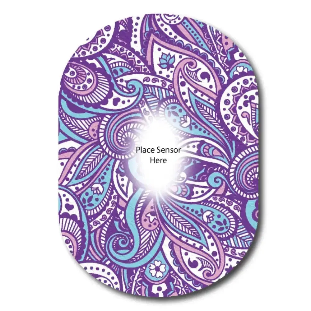 Purple Paisley Underlay Patch for Sensitive Skin - Dexcom G6
