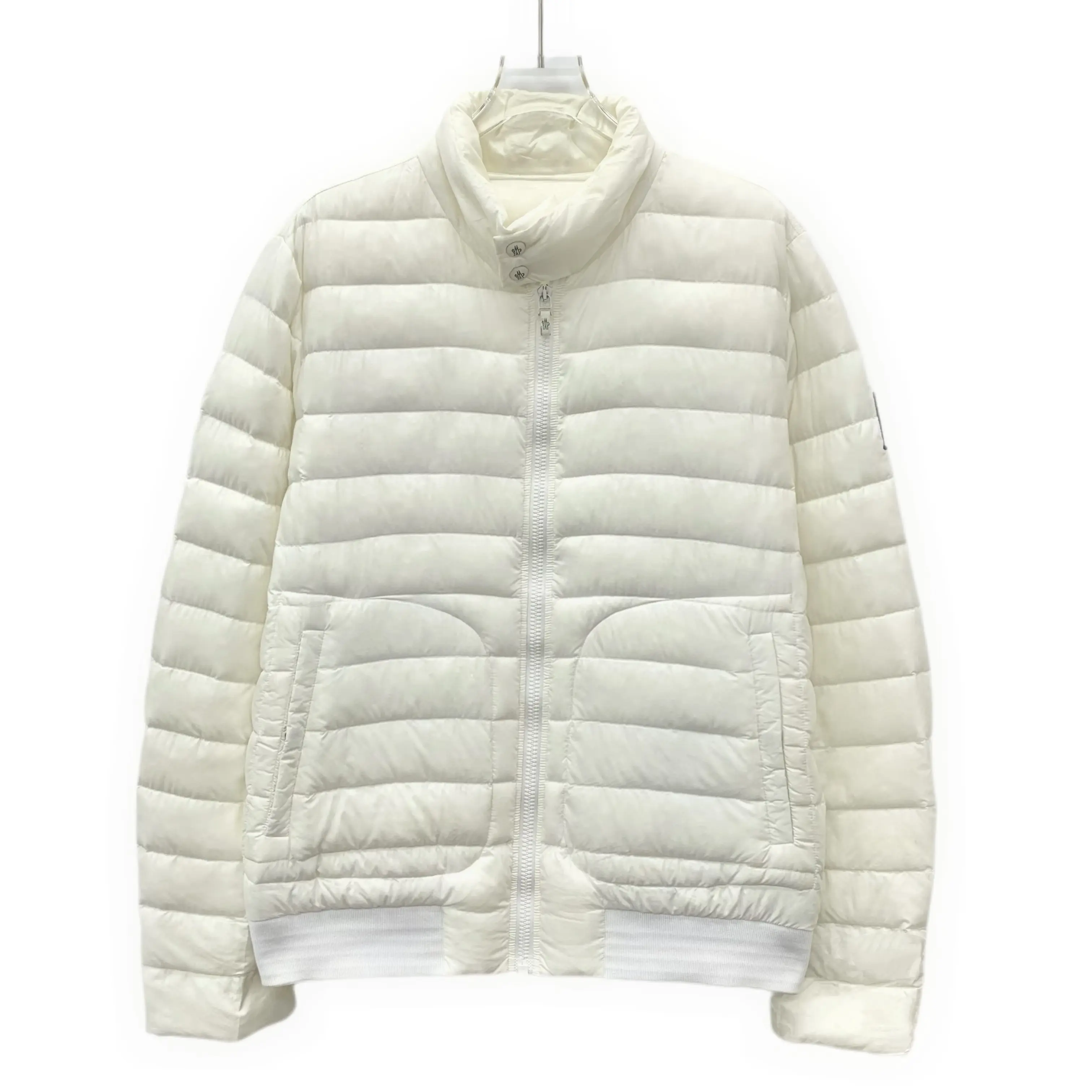 RDLT— Moncler Off-White Logo Embroidered Zip Down Jacket Size 3