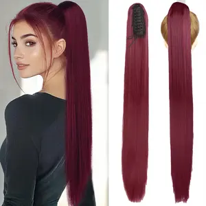 Ponytail Extension 30 Inch Claw Clip in Pony Tail Hair Extensions Long Straight Hair Clip Extensions Fluffy Natural Looking Synthetic Hairpiece for Women Daily Use