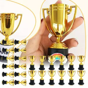 24PCS Plastic Mini Trophies For Party Gifts, Props, Rewards, Prize Items,Adult Competitions Festival Party Decoration Boosting Props Golden Trophy
