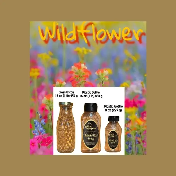 Oh Honey Please Wildflower Honey 100% Natural Raw Unfiltered Honey in Glass & Plastic Bottles 16 oz & 8 oz Options