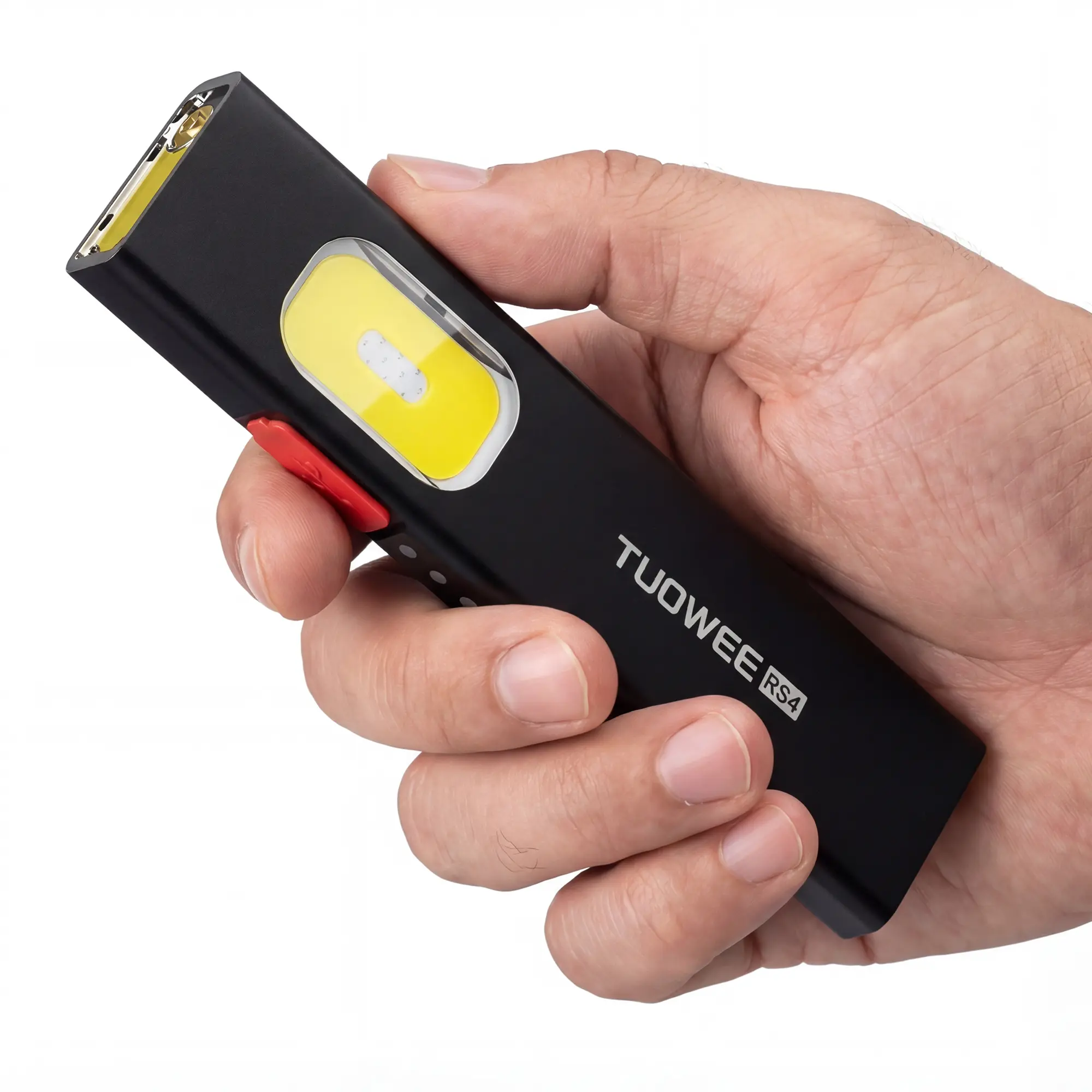 TUOWEE RS4 Mini LED Flashlight USB Rechargeable, Extremely Bright, COB Repair Work Light with Magnetic Base & Back Clip, Compact Hat Clip Light, 8 Lighting Modes with Battery Lock, Ideal for Camping, Fishing, Running, Dog Walking, Hiking, Emergencies, Hig