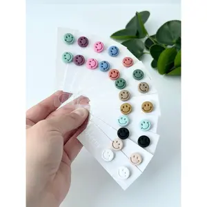 Smiley Studs | Polymer Clay Earrings