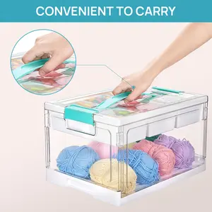 Transparent Plastic Layered Storage Box, Large Capacity with Dividers, Ideal for Crafts, Books, Toys, Home Organization