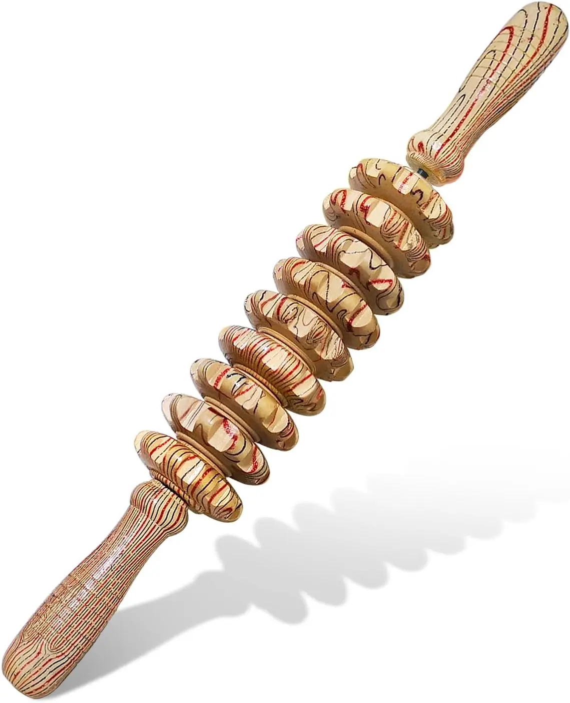 Wooden Handheld Massage Roller Stick for Full Body Relaxation | Natural Solid Wood Massager for Arms, Legs, Back & Neck
