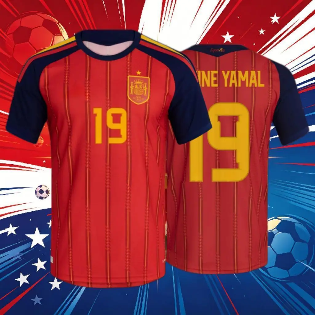 2026 Spain National Home And Away 19# Lamineyamal 20# Pedri Short And Long Sleeve Soccer Jersey Fans Version Breathable